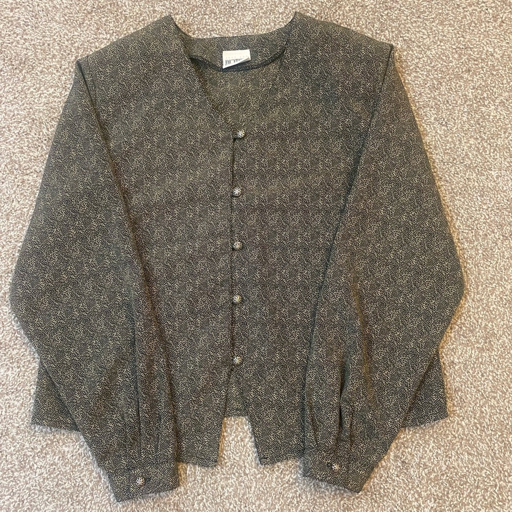 Vintage Puff Sleeve Button Down Blouse